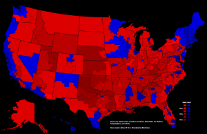 This map shows the results of the 2012 Presidential Election by Congressional District. Red - Districts won by Mitt Romney Blue - Districts won by Barack Obama