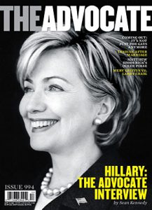 Cover image of The Advocate Issue #994 (9 October 2007), featuring then U.S. Senator Hillary Clinton