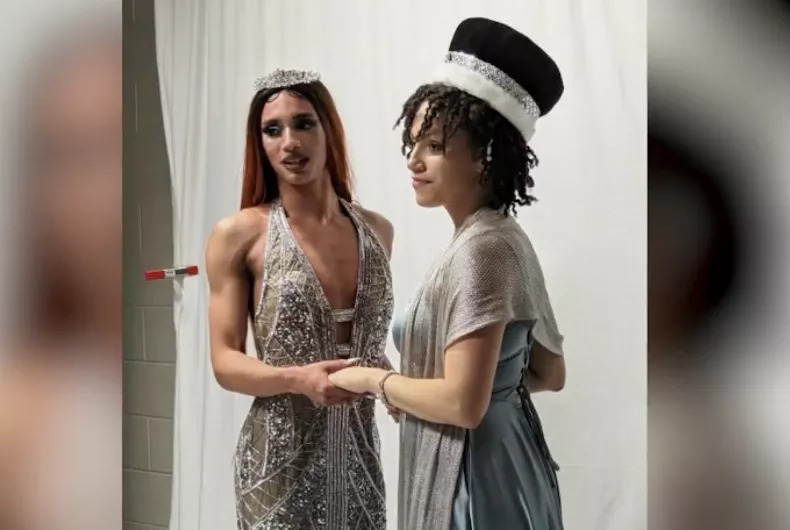 A high school crowned LGBTQ+ prom king & queen. This man threatened to