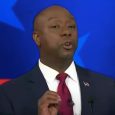 Sen. Tim Scott (R-SC) made a quick transphobic comment at the end of the third Republican presidential debate tonight, saying, “If God made you a man, you play sports against […]